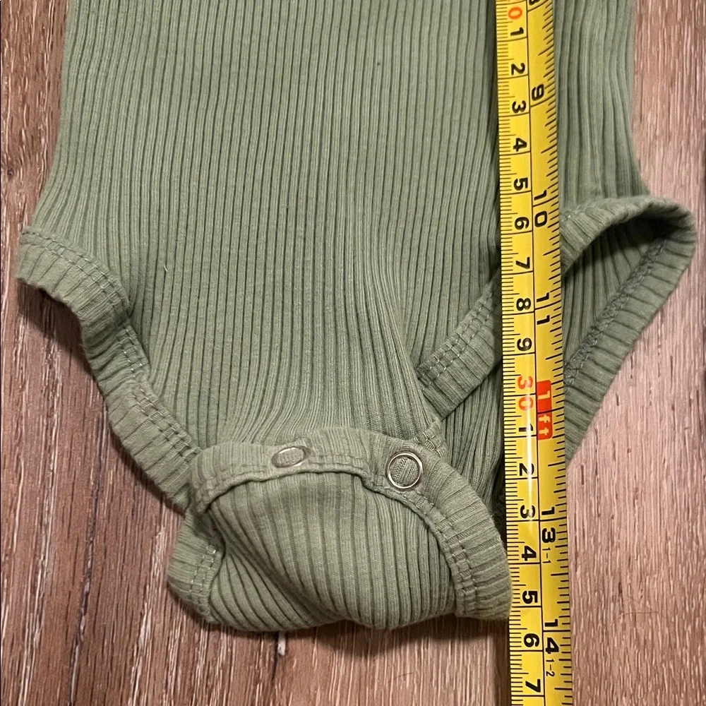 Green Ribbed Onesie little one shop and Cream Knit Romper cat & jack 12 month